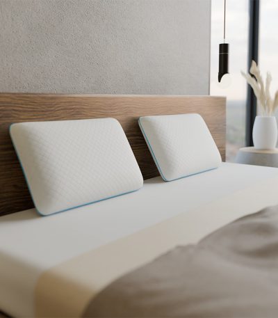 Oreiller Orthopédique Pilogel – mise en scène chambre, sommeil réparateur
